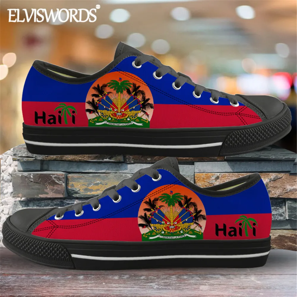 Новинка 2020 года Модная парусиновая обувь для женщин с флагом в стиле Haiti Flags