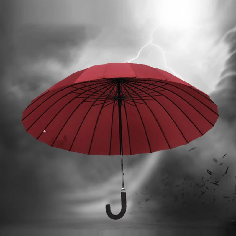 Long Handle Oversized Umbrella 24 Rib Golf Straight Wind Resistant Woman Man wind resistant umbrella windproof umbrella