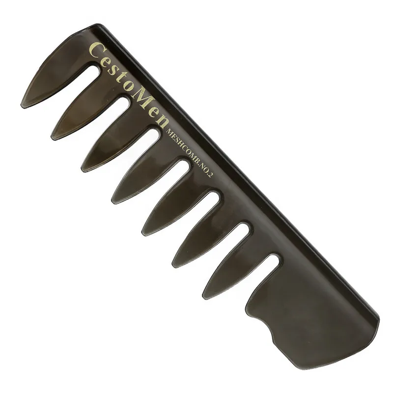 CestoMen Eco Friendly Hair Pomade Comb Classic Oil Head Wide Teeth Comb For Men Barber Hair Comb Double Side Fork Comb