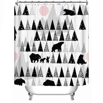 

Wildlife Seamless Pattern Bear Abstract Shower Curtain Beautiful Shower Curtain