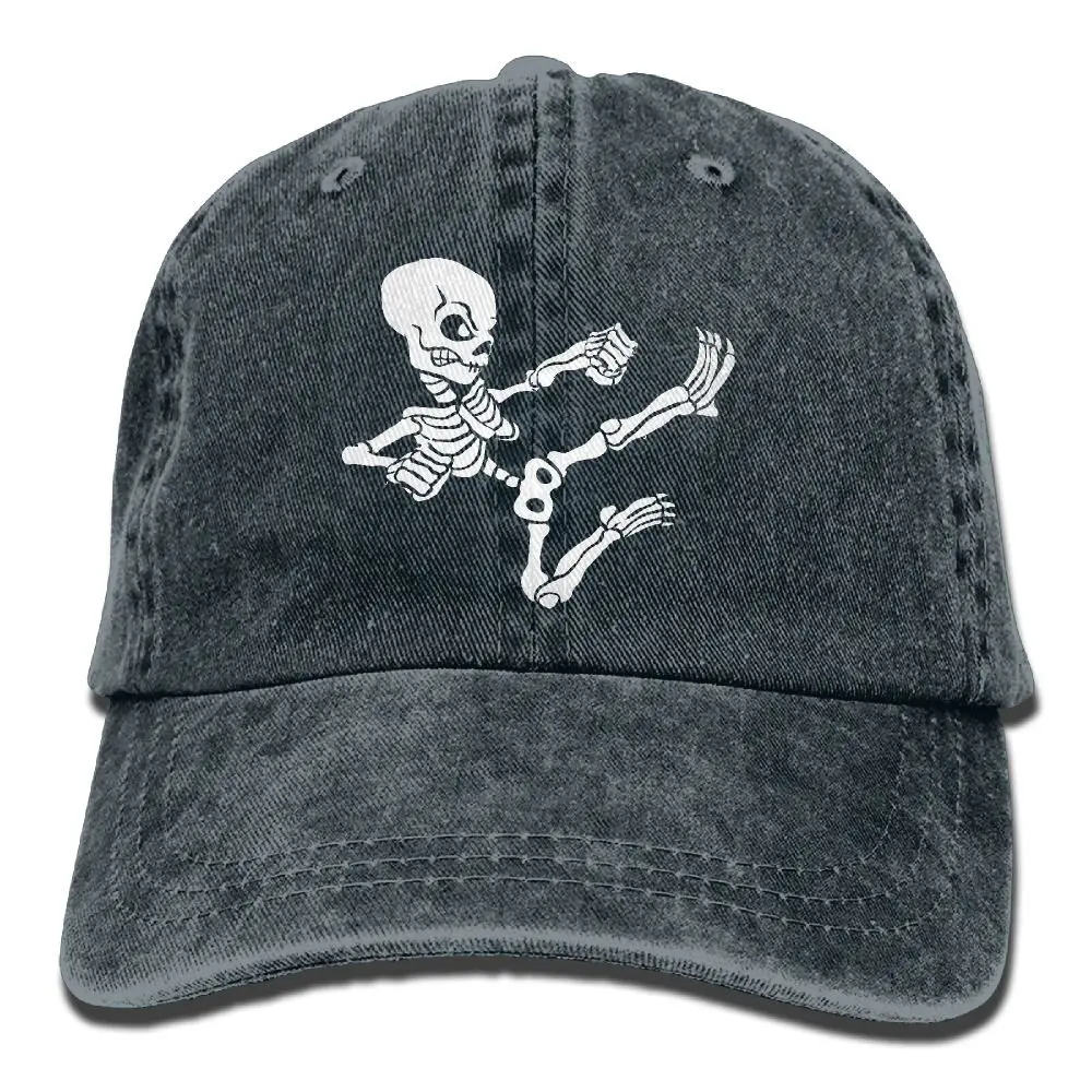 Джинсовая кепка с черепом и скелетом кунг-фу, регулируемые женские Стрейчевые бейсболки