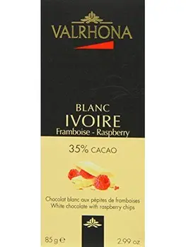 

Valrhona Ivoire with Raspberry Chips 35 Percent Bar 85 g