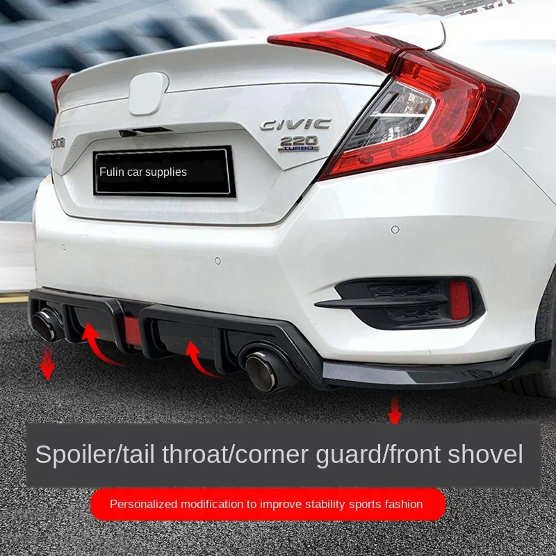 

Suitable for Honda 10 Th Generation Civic Modified Exhaust Pipe Spoiler Tail Throat 10 Th Generation Civic Front Shovel Carbon F