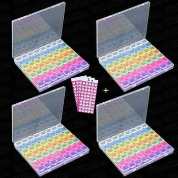 

4 pcs 56Slot Colorful Diamond Painting Tools Beads Container Rhinestone Diamond Embroidery Stone Storage Accessory Convenience