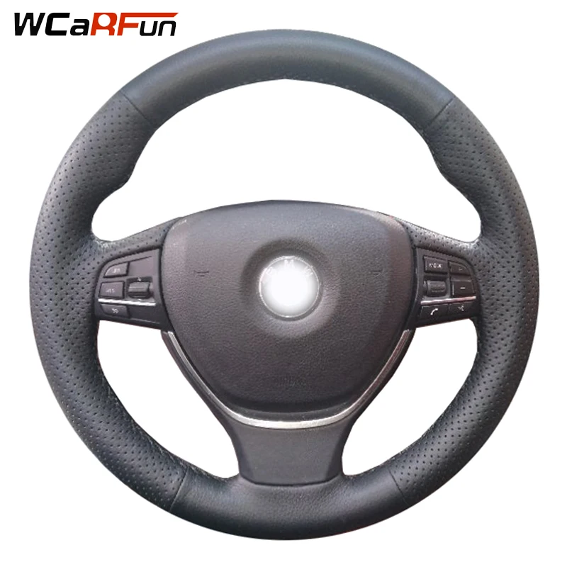 Wcarfun Black Artificial Leather Car Steering Wheel Cover For Bmw 520i