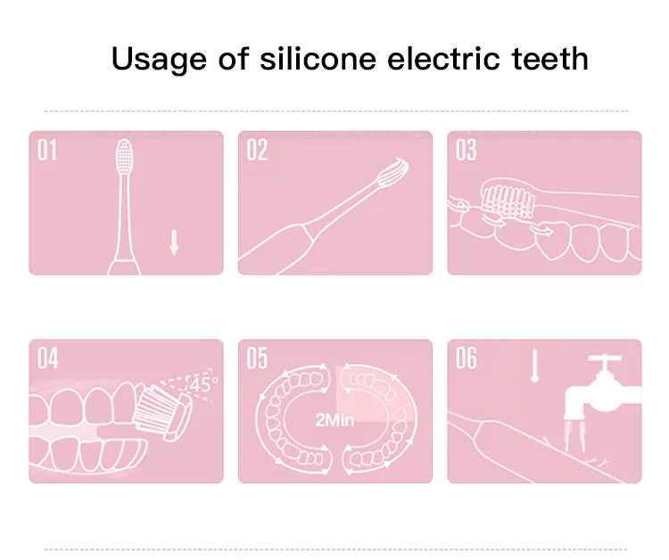 Зубная щетка электрическая силиконовая звуковая зубная щетка портативный USB Rechargebale Водонепроницаемый Автоматический отбеливающий костюм для Adulit ребенка