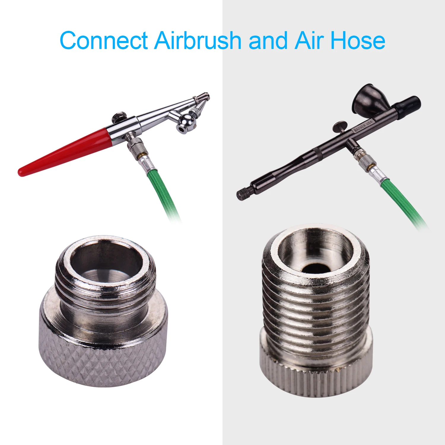9pcs Airbrush Adapter Kit Multi-Size Fitting Connector Set for airbrush air hose Compatible with Badger Paasche Airbrush 5