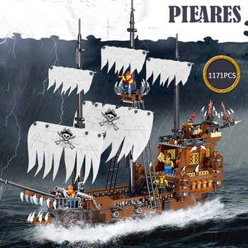 

1171PCS Pirates of Caribbean The Black Pearl Ship Pirate Kingdom Blocks Bricks Toys for Kids Birthday Gift
