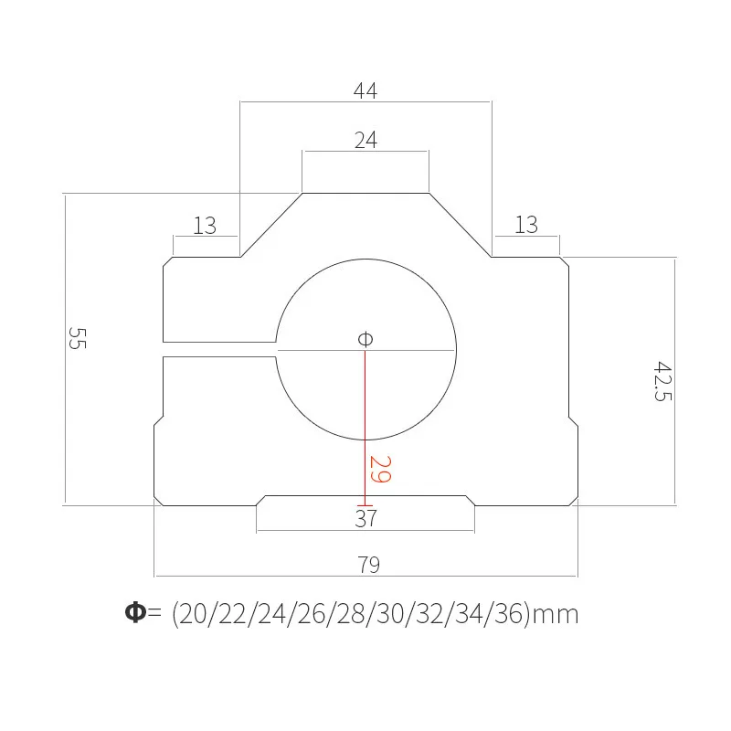 CNC Engraving Machine Spindle Motor Bracket Seat 20mm to 56mm Aluminum cnc engraving machine bracket
