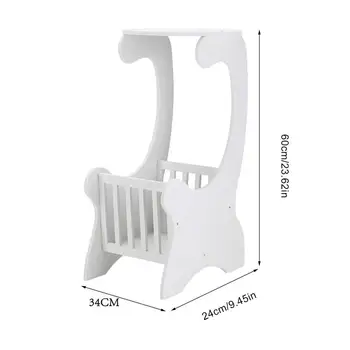 

(From Spain) Wooden Magazine Storage Rack Modern Sofa End Side Tea Desk Fashion Flower Display Stand Bedroom Bedside Table