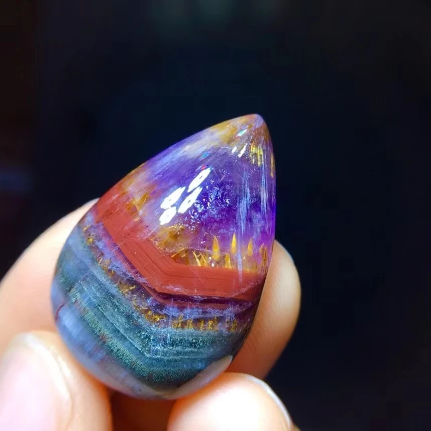 Натуральный Cacoxenite Auralite 23 подвеска в виде капли воды большой 29 1/19 5/8 9 мм Фиолетовый