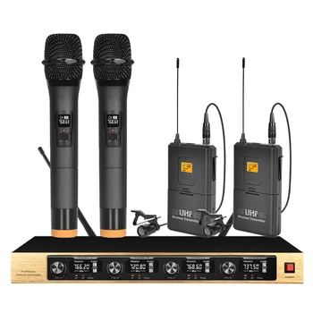 

Professional wireless microphone handheld + lavalier microphone for stage performance family KTV karaoke microphone wireless