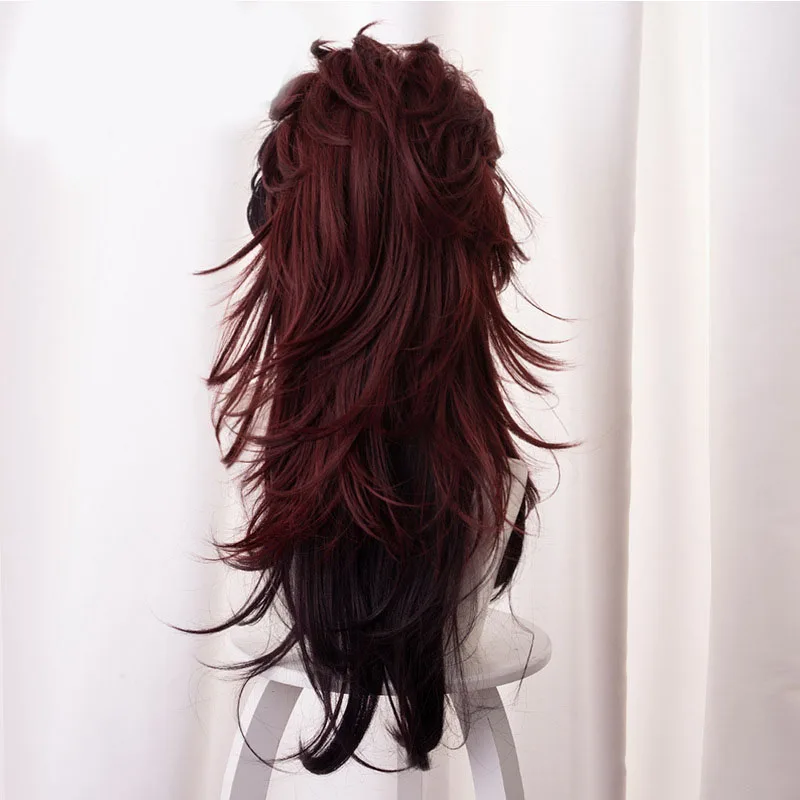 Kimetsu No Yaiba Kamado Tanjirou Cosplay Wigs Men Women 70cm Long Hair 4 styles