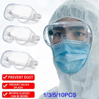 

Safety Goggles Eye Protection Glasses Transparent Plastic Anti-Fog Splash Wind Protective Glasses For Workplace Lab D40