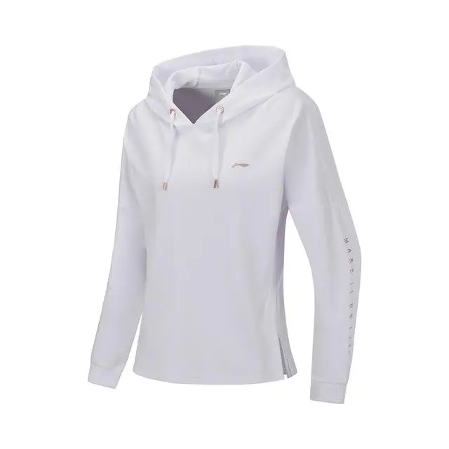 Li-Ning женский тренировочный свитер серии на бактерии свободный крой 52% хлопок 48% полиэстер подкладка спортивные толстовки AWDP358 JAS19 - Цвет: AWDP358-2H