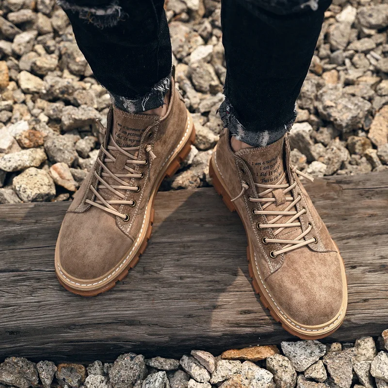 

2019 Winter New Style Men plus Velvet Martin Boots British Style Worker Boot Outdoor Warm Medium Boots