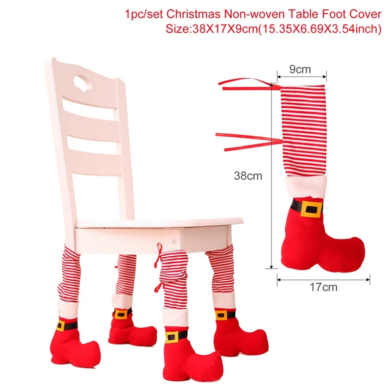 Рождественские украшения на стул, рождественские украшения на стол, рождественские украшения для дома, Navidad, подарки на год - Color: 1pc Chair Foot Cover