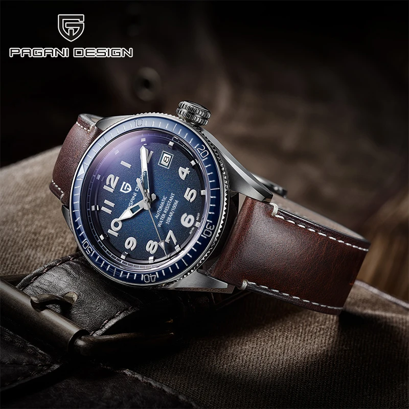 Clock Mechanical-Watch Sport-Watch NH35A Pagani-Design Japan Mens Waterproof 100m Relogio