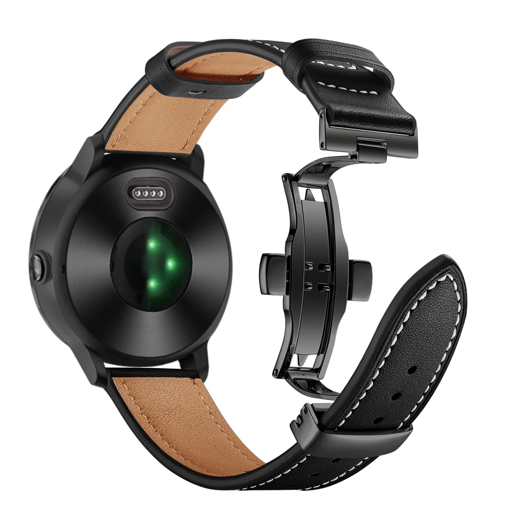 20 мм кожаный ремешок для Garmin vivoactive 3 Смарт-часы браслет для Garmin vivoactive 3 ремешок металлическая пряжка кожаный ремень