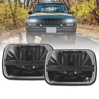 

1 Pair Rectangular 5x7/ 6x7 Inch Led Headlight High Low Beam Headlamp for Jeep Wrangler YJ Cherokee XJ Toyota pickup Trucks