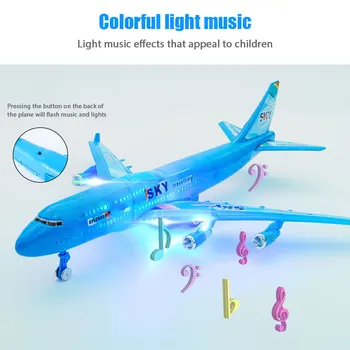 

New Mini Airplane Toys Electric Airplane Inertial Plane Model Moving Flashing Lights Sounds Kids Toy DIY Aircraft Gifts Children