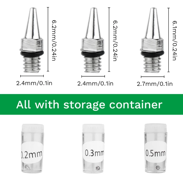 0.2-0.5mm Airbrush Needle Nozzle & Nozzle Cap Kit Airbrush Spray Gun  Accessories