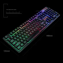 Игровая клавиатура и мышь Радужная игровая клавиатура и мышь набор светодиодная разноцветная меняющаяся мышь с подсветкой