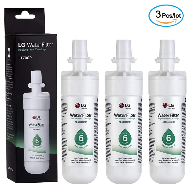 

LG LT700P replacement refrigerator water filter (NSF42 and NSF53) ADQ36006101, ADQ36006113, ADQ75795103 or AGF80300702 3 packs