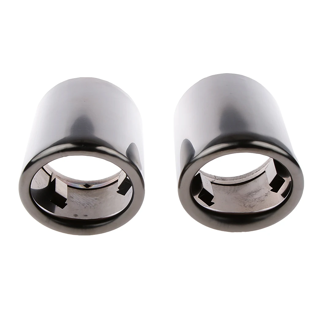 2 Pieces Car Metal Exhaust Rear Tail Pipe Tip Tailpipe Muffler Pretector Cover Trim For Audi A4 Q5 Q3 A3 2009-2016