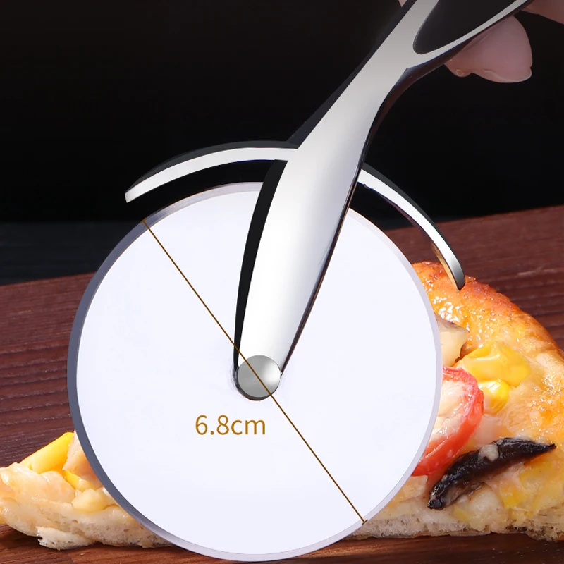 Pizza Cutter Stainless Steel Pizza Knife Cake Bread Pies Round Knife Pastry Pasta Dough