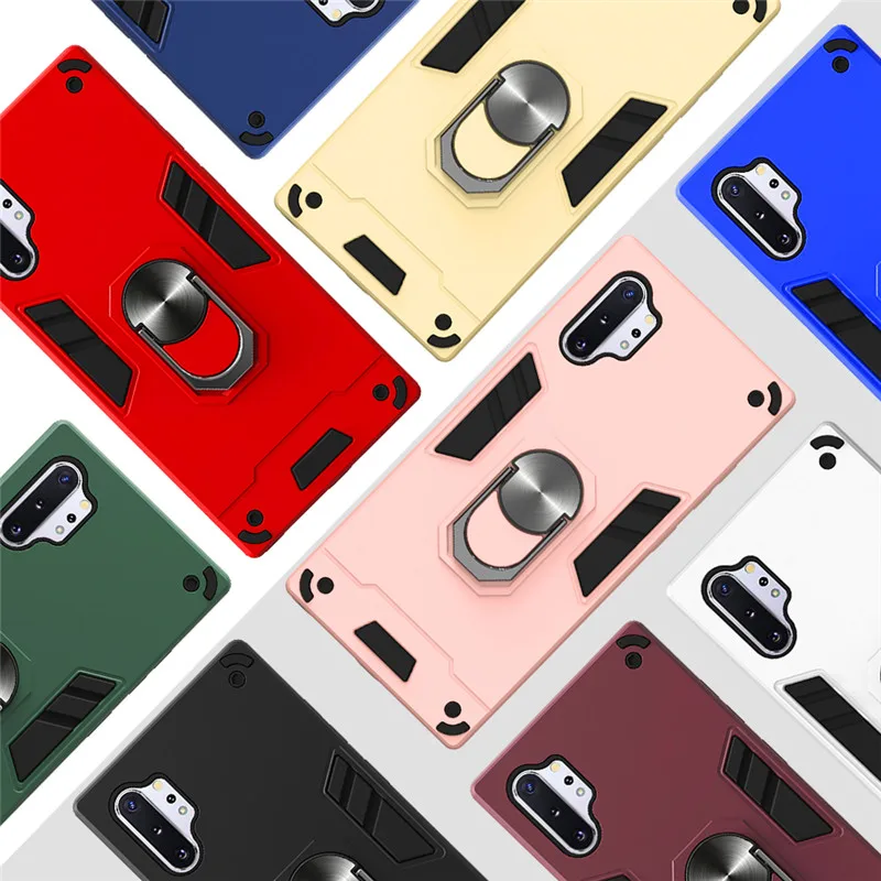 

Luxury Armor Shockproof Case For Samsung Galaxy S20 Plus S20 Ultra Note10 Pro J2 J8 J6 J4 Plus 2018 Car Holder Ring Case Cover