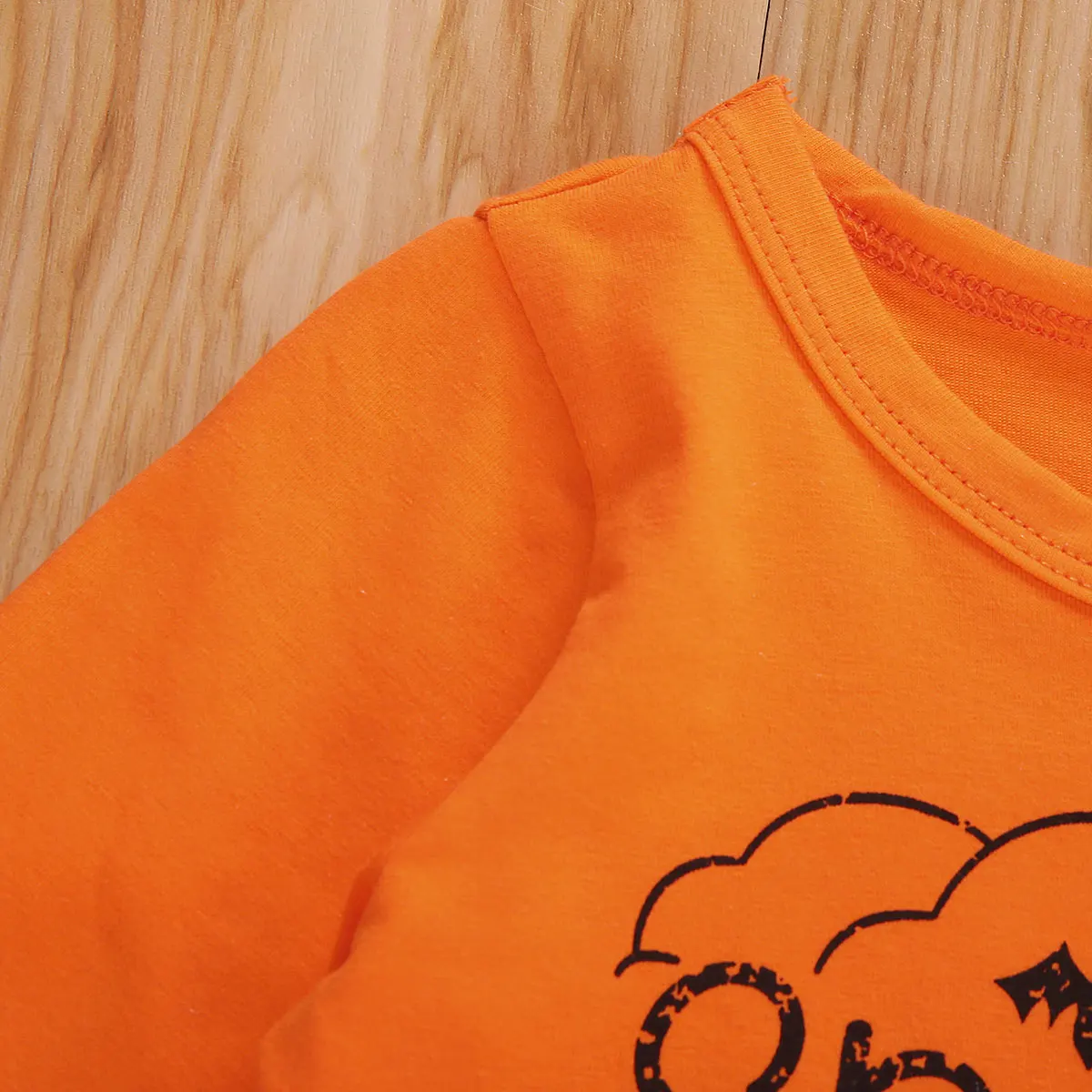 3PCS Halloween Toddler Baby Boys Girls Clothes Long Sleeve T shirt Print Plaid Flare Pant Headband Outfits Festival Costume 0-3T