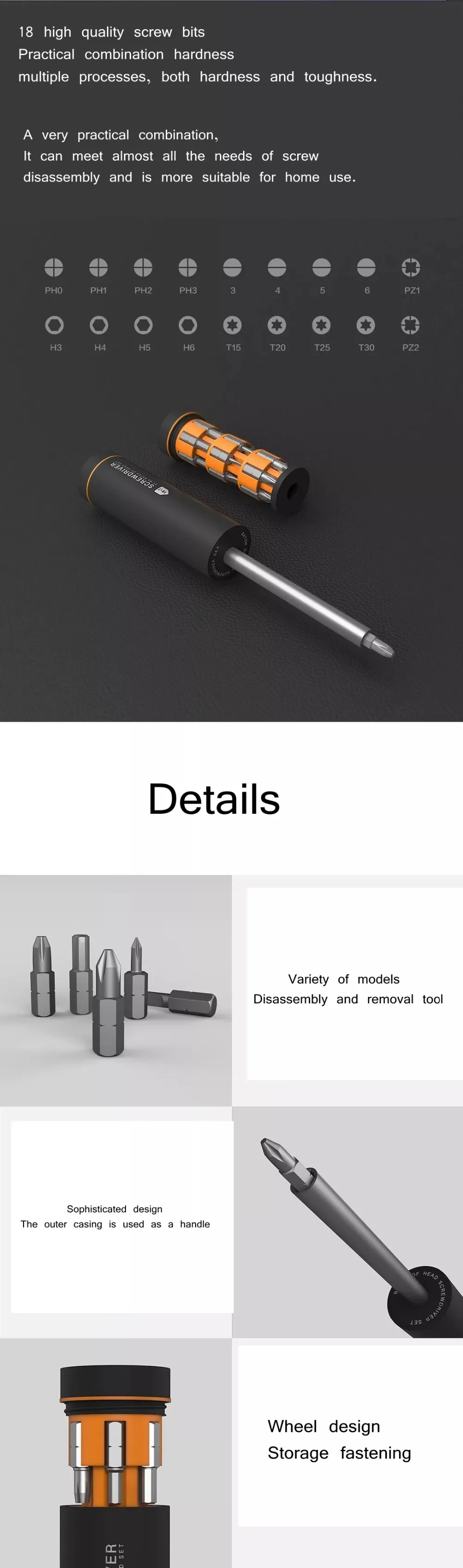 Newest Xiaomi Mijia Youpin JIUXUN 18-in-1 screwdriver set black suit 18 fine batches wheel storage design a top screwdriver (1)