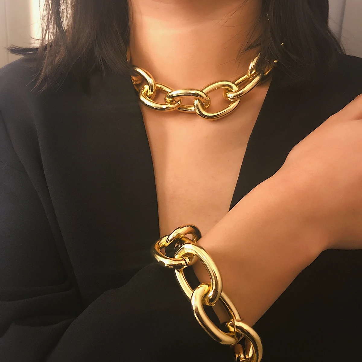 Gold Ketting Chain Necklace Women Men Statement Choker Fashion chains Necklaces Geo Jewelry Wedding Party Collar Collier Femme | Украшения