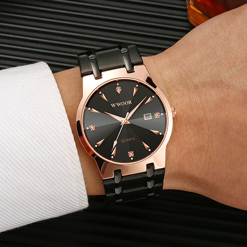 Montre Homme 2020 WWOOR мужские часы Топ бренд Роскошные бриллиантовые кварцевые