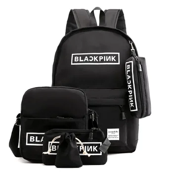 

5 Piece Set Blackpink Backpack for Teenage Girls School Bags Women Bagpack College Wind Leisure Back Pack Big Oxford Backbag New