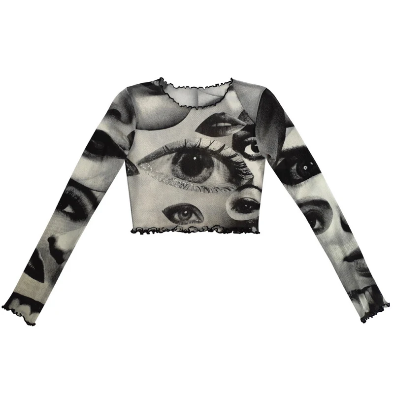 Y2K Women Slim fit T shirt Adults Eye 