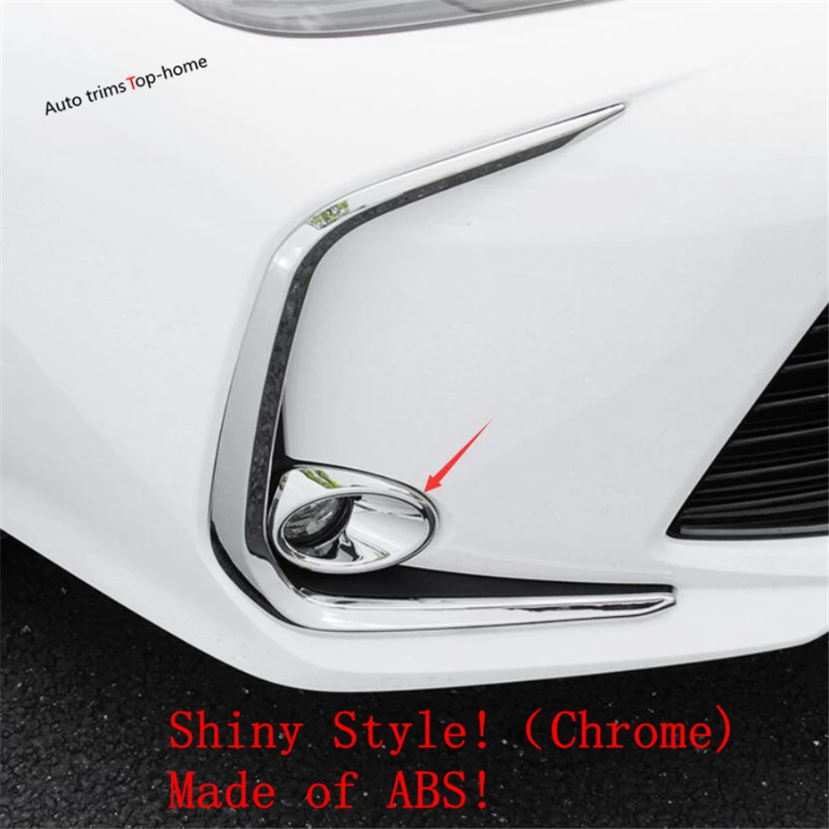 

Yimaautotrims Front Fog Lights Foglight Lamps Ring Cover Trim For Toyota Corolla 2019 2020 ABS Chrome / Carbon Fiber Accessories