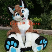 Пушистый Костюм Волка, собаки, Хаски, маскарадный костюм, вечерние костюмы для костюмированной вечеринки, платье персонажа из мультфильма, костюм персонажа из меха для взрослых, наряд персонажа ручной работы