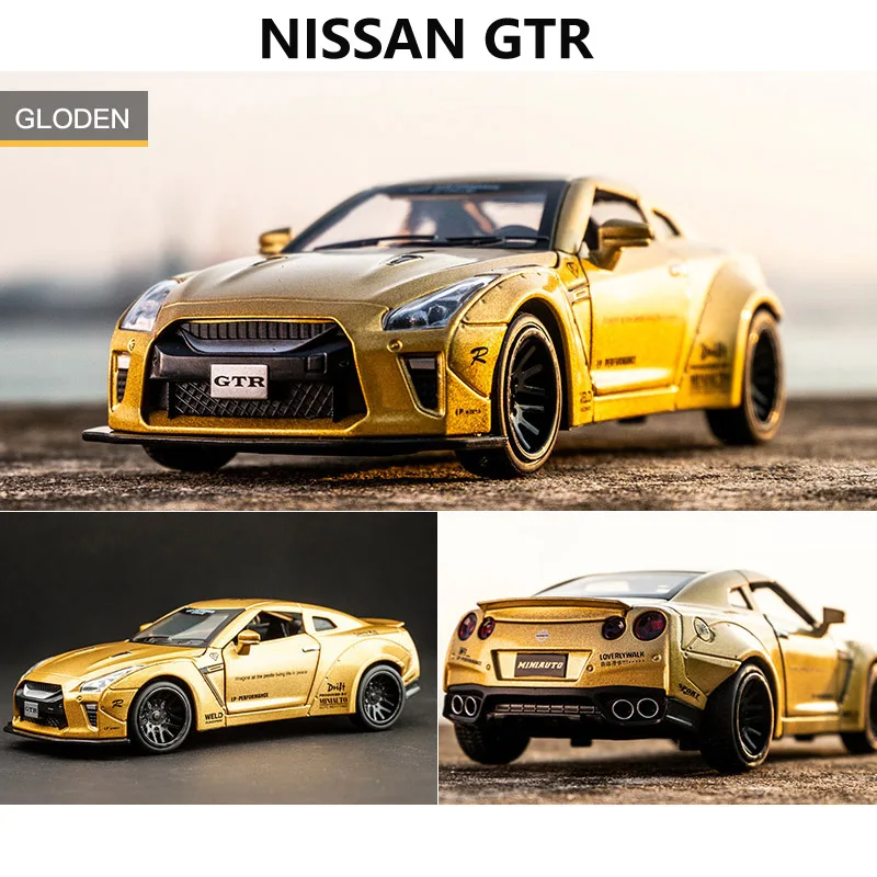 1:32 miniauto Diecast gtr игрушечный автомобиль модель Авто oyuncak игрушки для детей гоночный