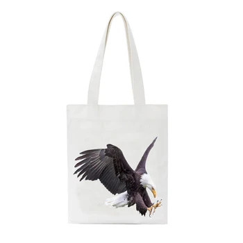 

Fashion Women Casual Canvas Cloth HandBag Eagle Flamingo Print Female Student Shopping Bag Lady Reusable Large Capacity Tote Bag