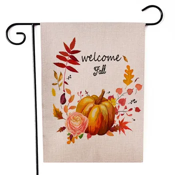 

Fall Welcome Garden Flag, Farmhouse Autumn Thanksgiving Harvest Vertical Seasonal Outdoor Flag Decoration