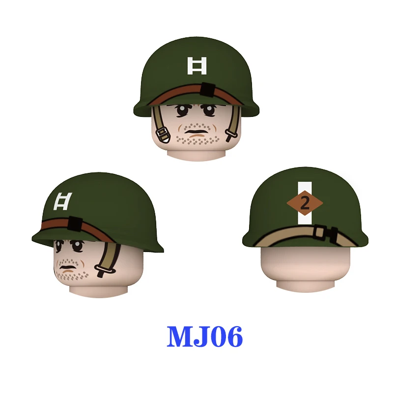 

WW2 US 101st Airborne Division soldier Weapon Accessories Building Blocks Military WW2 army Helmet guns Bricks Toys For Children