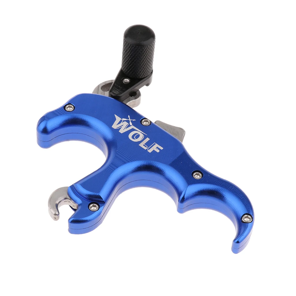 3 Finger Compound Bow Release Aids Caliper Thumb Trigger Grip Handle Archery Accessories for Target Hunting Practice Training