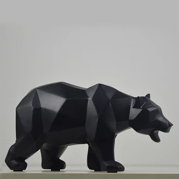 

Modern Geometric Resin Bear Statue Art Craft Decor Wildlife Animal Sculpture Gift Home Decoration Furnishing Accessories