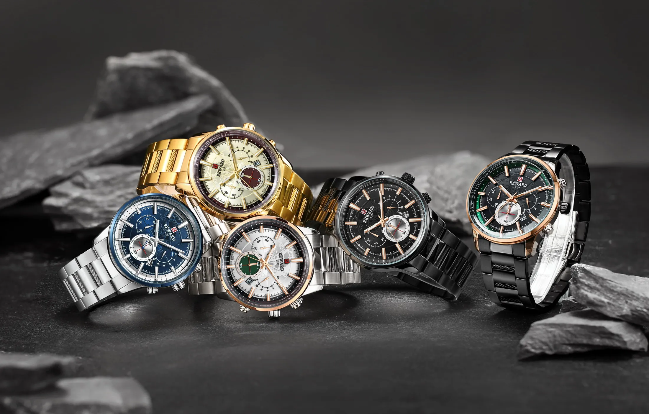 Брендовые модные светящиеся водонепроницаемые кварцевые часы Relojes Para Hombre, Роскошные мужские часы с хронографом из нержавеющей стали