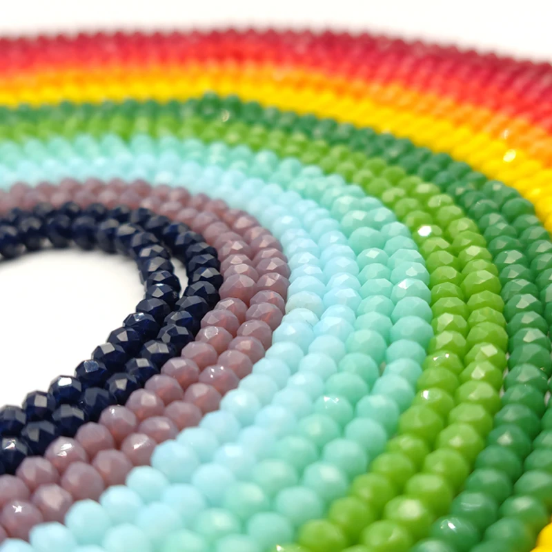 Multicolored Porcelain & Crystal Beads – 2-8mm Flat Round for DIY Jewelry 4