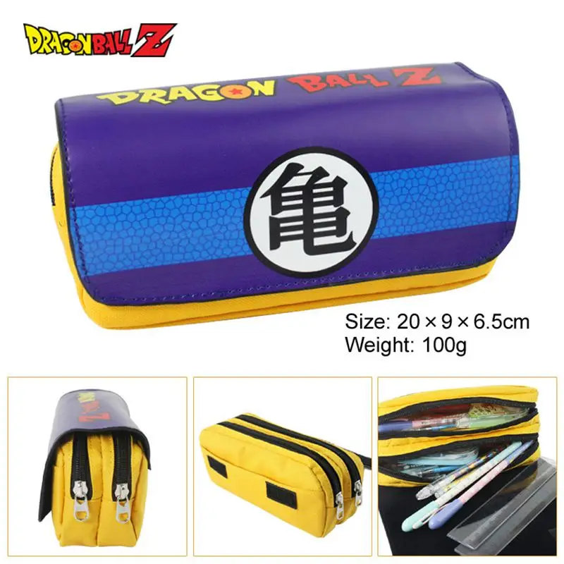 

New Anime Dragon Ball High Capacity Cosmetic Cases Action Toy Figures Fashion Double-zipper Pencil Box for Fans Children Gifts