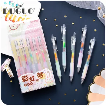 

DUGUO cute stationery creative wild gel pen small fresh watercolor pen girl cute flash pen account pen kawaii supplies