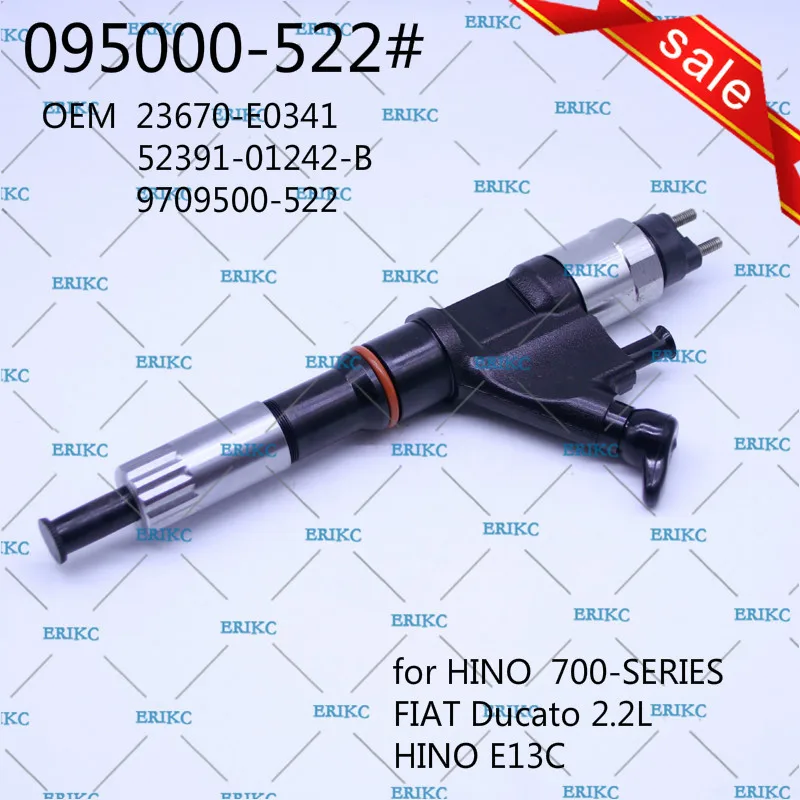 ERIKC 095000-5220 форсунки системы питания с общей топливной магистралью 5220 Cr инжектор дизельного топлива 0950005220(23670-E0341) 52391-01242-B для HINO FIAT Ducato